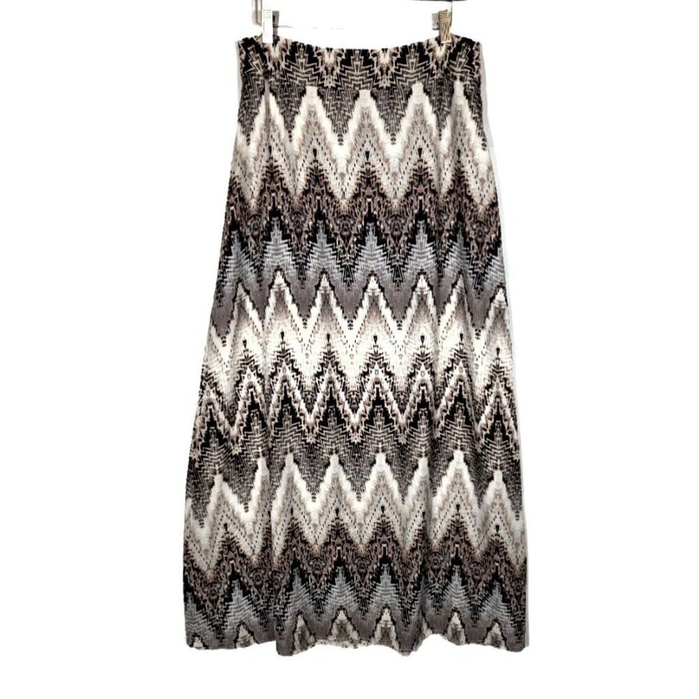 Saint Tropez West Size 10 Maxi Skirt Stretch Jersey Southwestern Boho Pencil